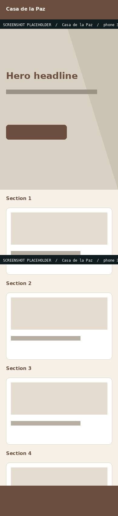Casa de la Paz website on a phone