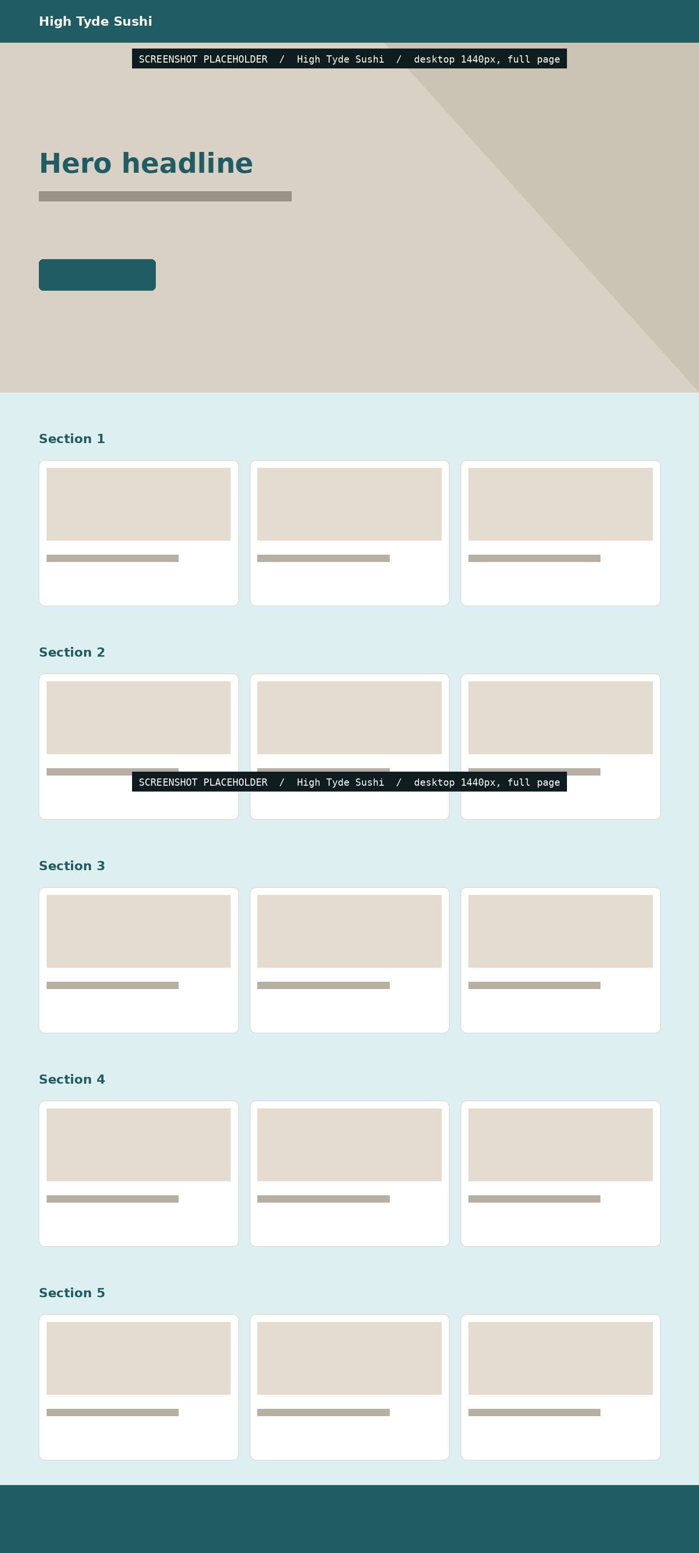 High Tyde Sushi website on desktop