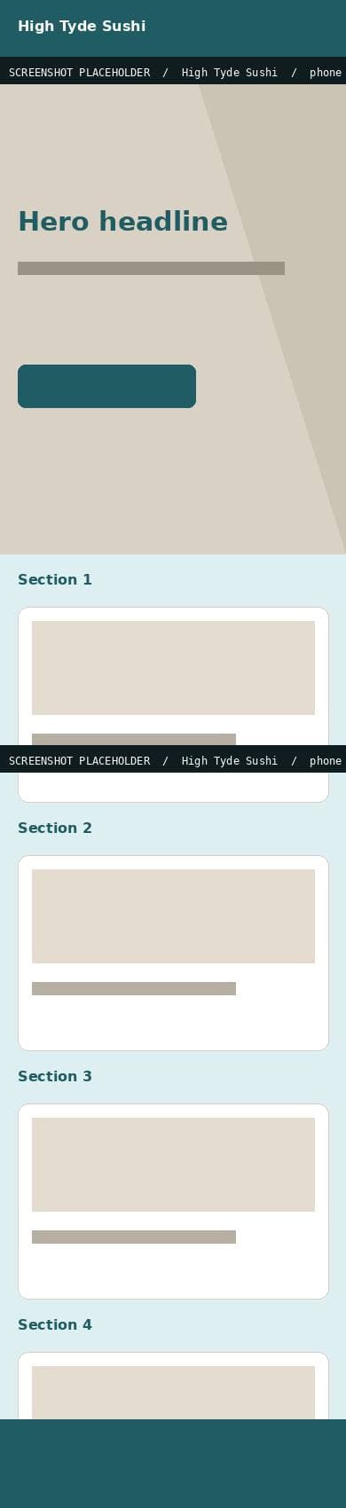 High Tyde Sushi website on a phone